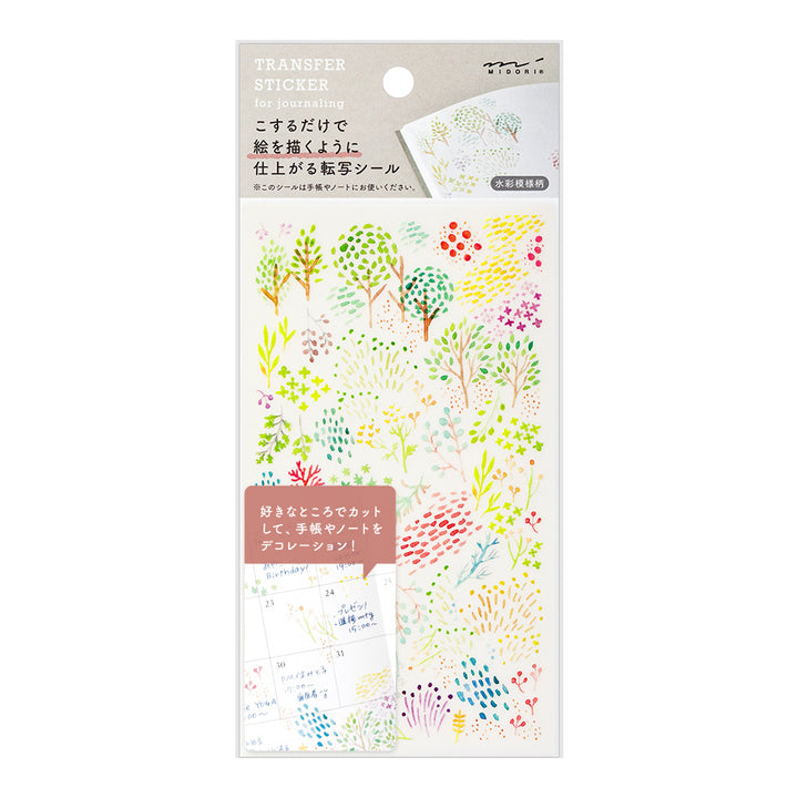 Midori Transfer Sticker 2588 Watercolor Patterns
