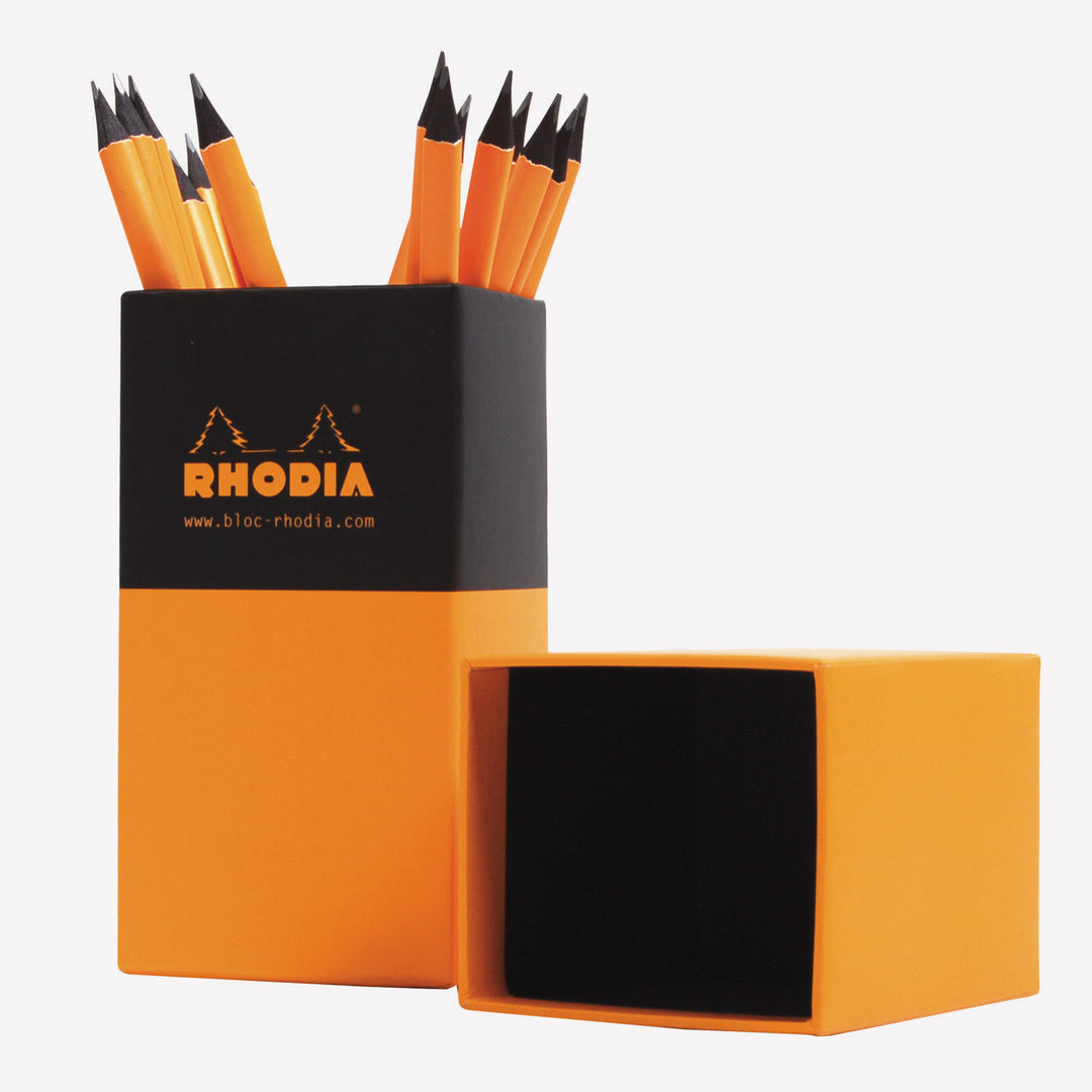 Rhodia Writing Orange HB Pencil Box with Eraser (Box Pack of 25)