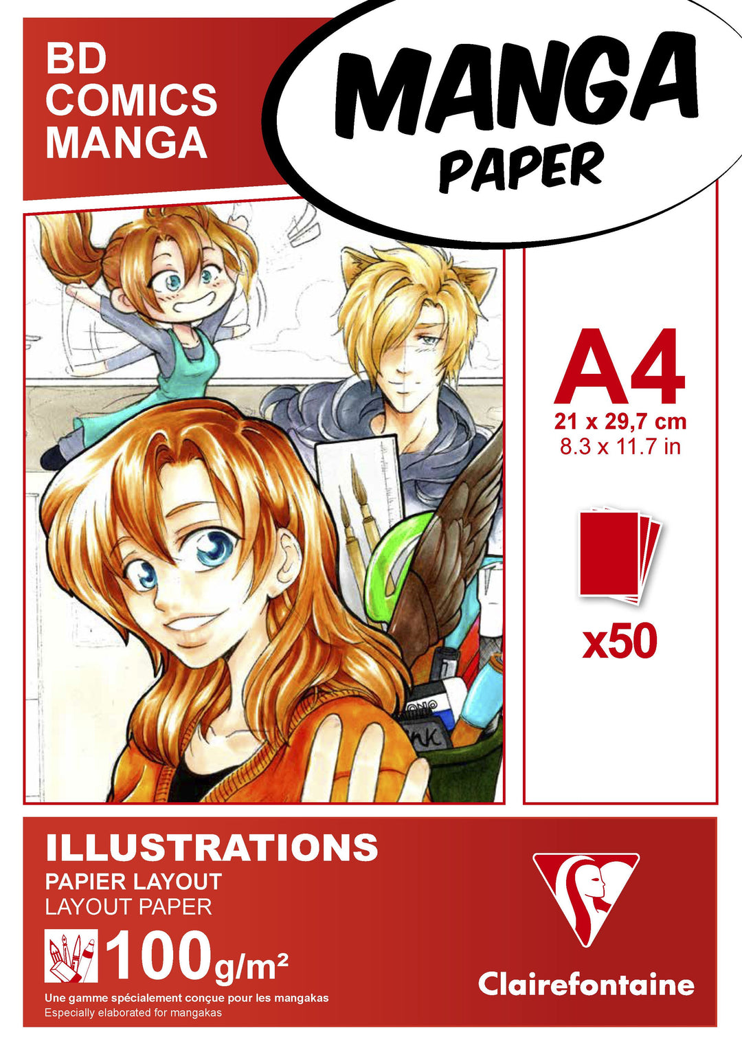 Clairefontaine Fine Art Manga Layout 100g White Paper Pad
