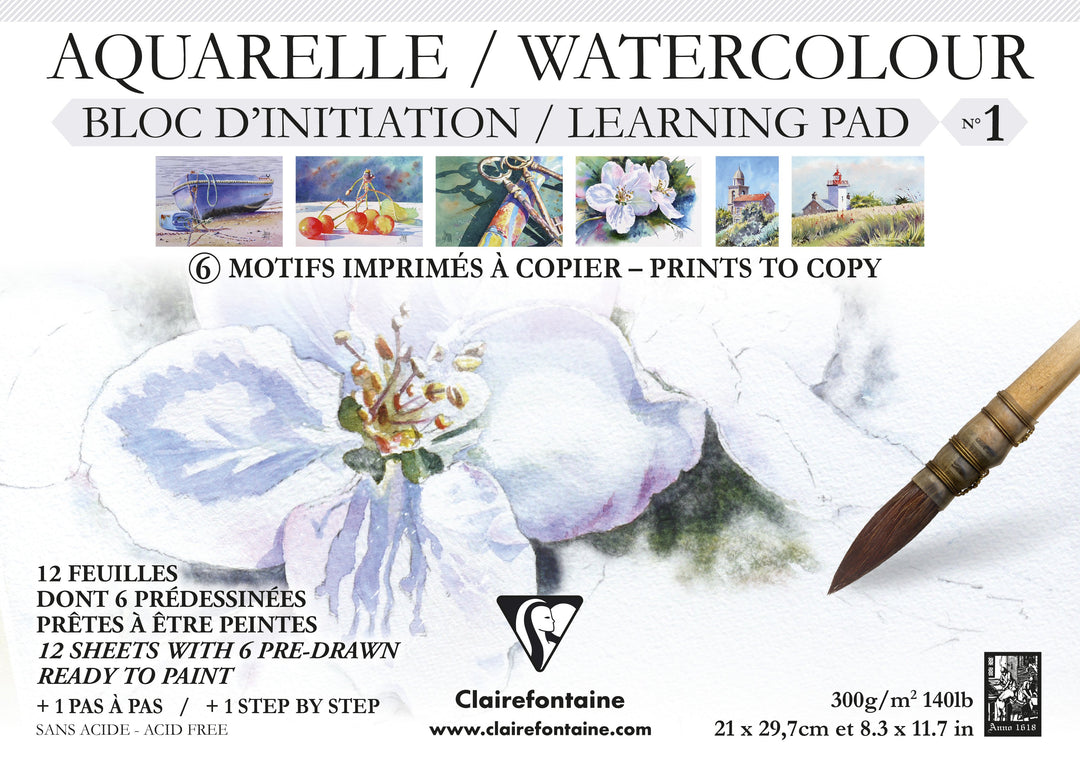 Clairefontaine Fine Art Aquarelle Learning Pad - A4