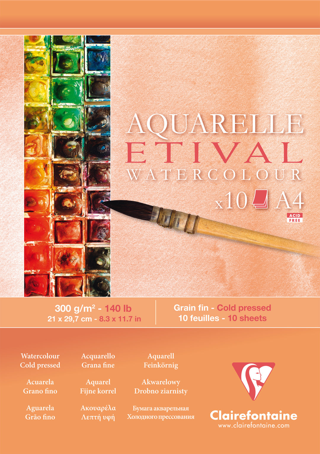 Clairefontaine Fine Art Etival Cold Pressed 300g Watercolour Paper Pad