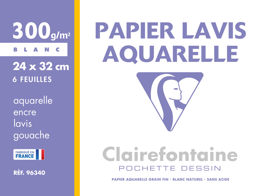 Clairefontaine Fine Art Grained Water Colour Paper 300g 6 Sheets - 320 mm x 240 mm