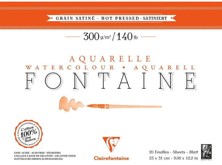 Clairefontaine Fine Art Fontaine Glazed 300g Cotton Paper Pad