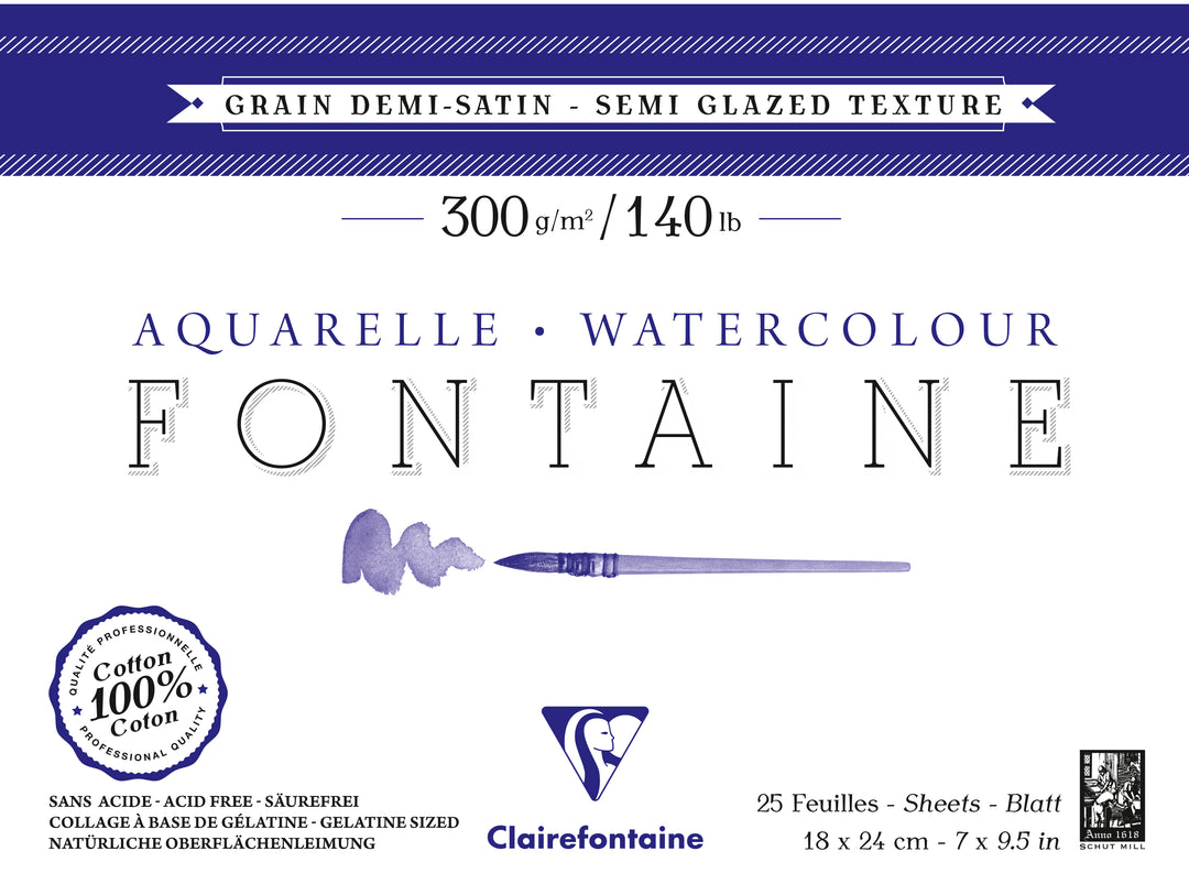 Clairefontaine Fine Art Fontaine Semi Hot Pressed 300g Cotton Paper Pad
