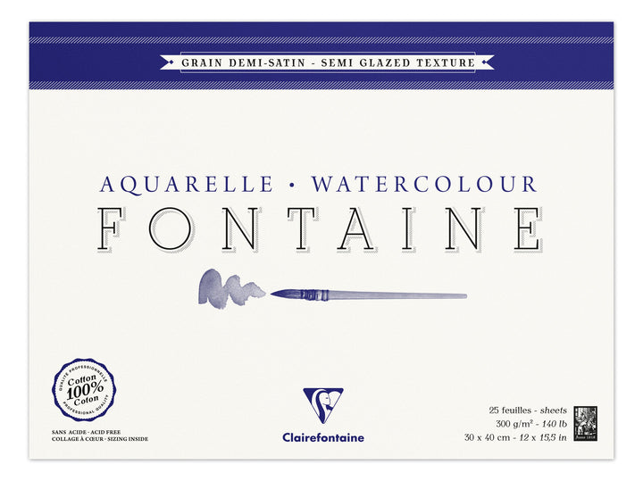 Clairefontaine Fine Art Fontaine Semi Hot Pressed 300g Cotton Paper Pad