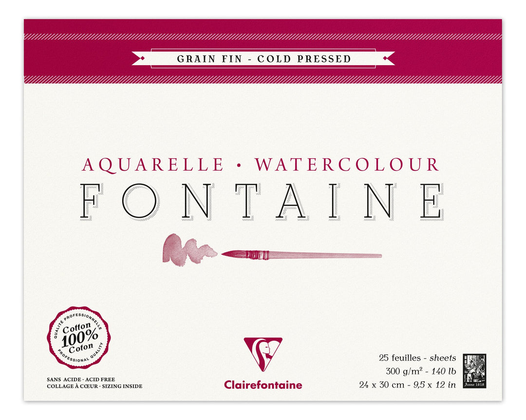 Clairefontaine Fine Art Fontaine Cold Pressed 300g Cotton Paper Pad