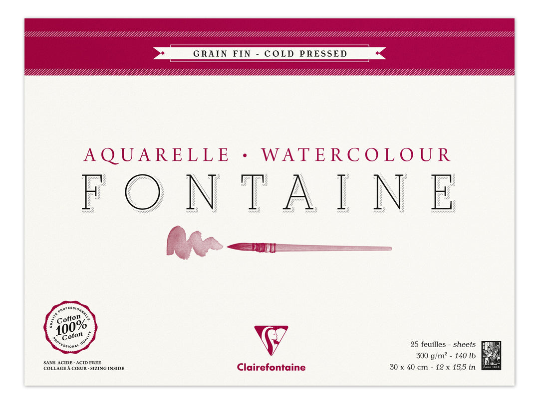 Clairefontaine Fine Art Fontaine Cold Pressed 300g Cotton Paper Pad