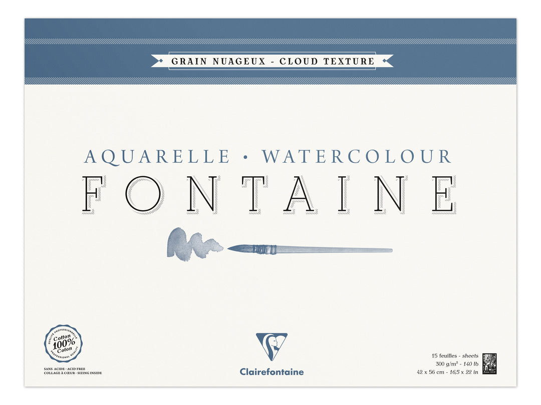 Clairefontaine Fine Art Fontaine Cloud Texture 300g Cotton Paper Pad