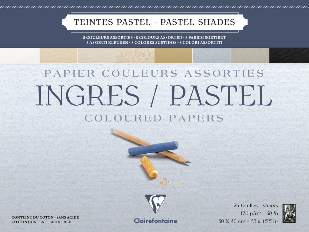 Clairefontaine Fine Art Ingres Pastel 130g Pastel Shades Paper Glued Pad