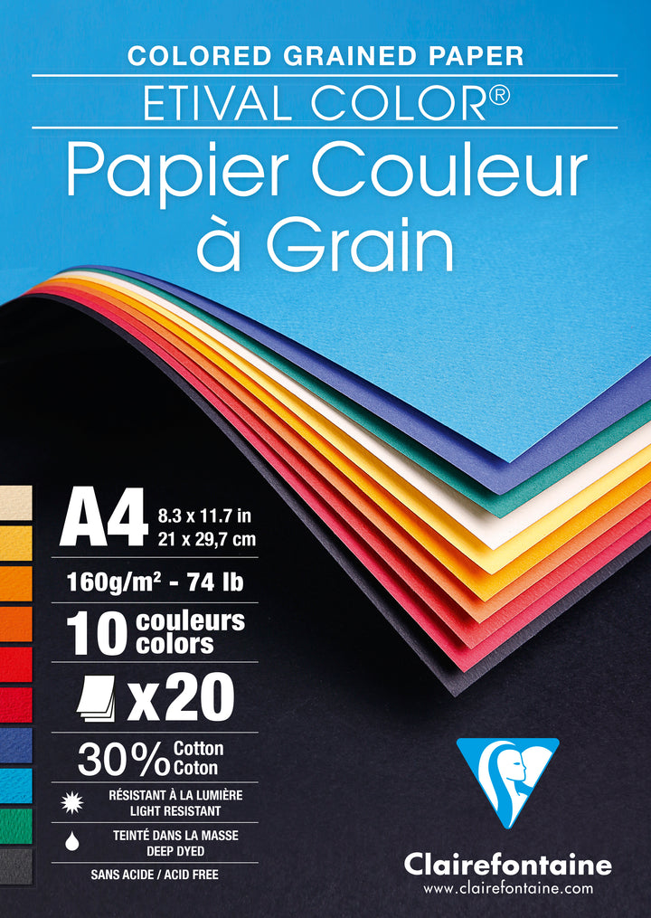 Copy of Clairefontaine Fine Art Grained Etival Drawing Paper 160g 20 Sheets - A4