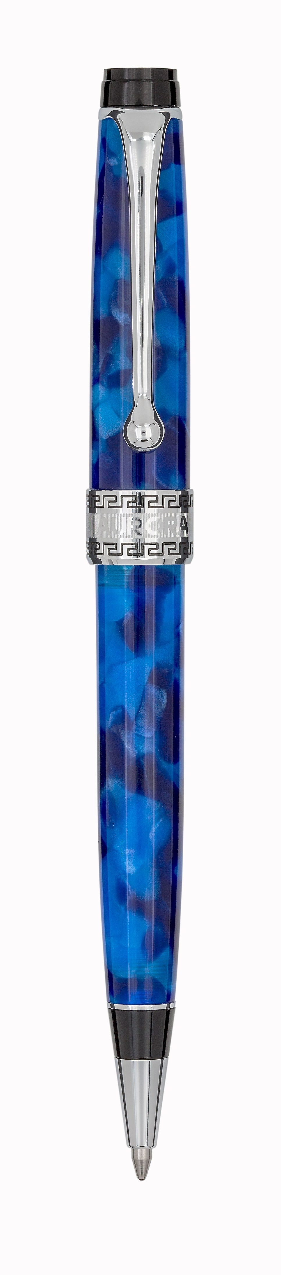 Aurora Optima Blue with Chrome Trims Ballpoint Pen