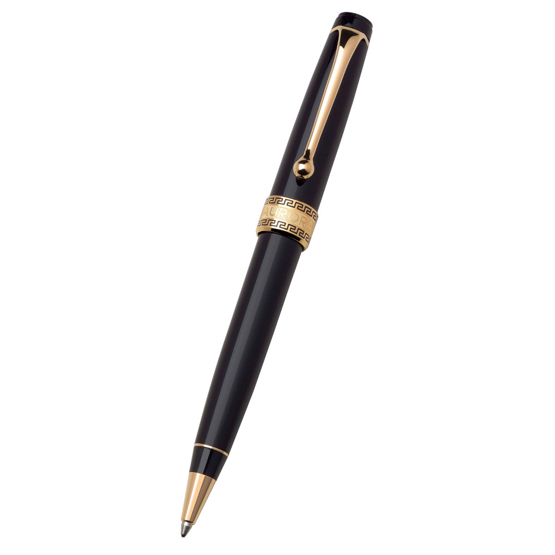 Aurora Optima Black with Gold Trims Ballpoint Pen