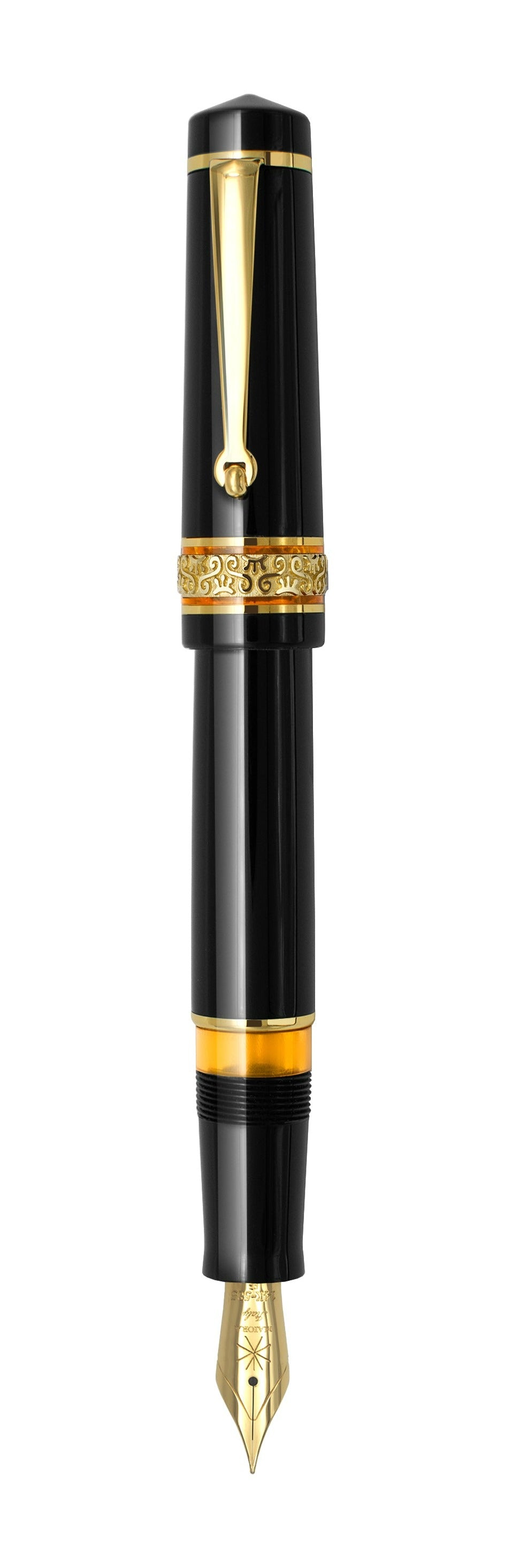 Maiora Alpha K Nera Gold Fountain Pen with ink window