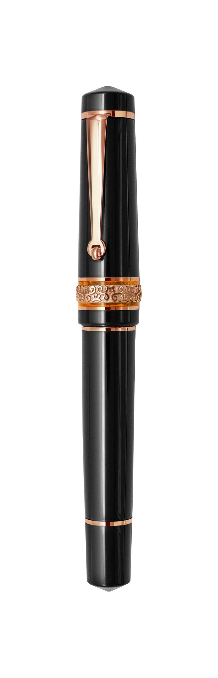 Maiora Alpha K Nera Rose Gold Fountain Pen with ink window