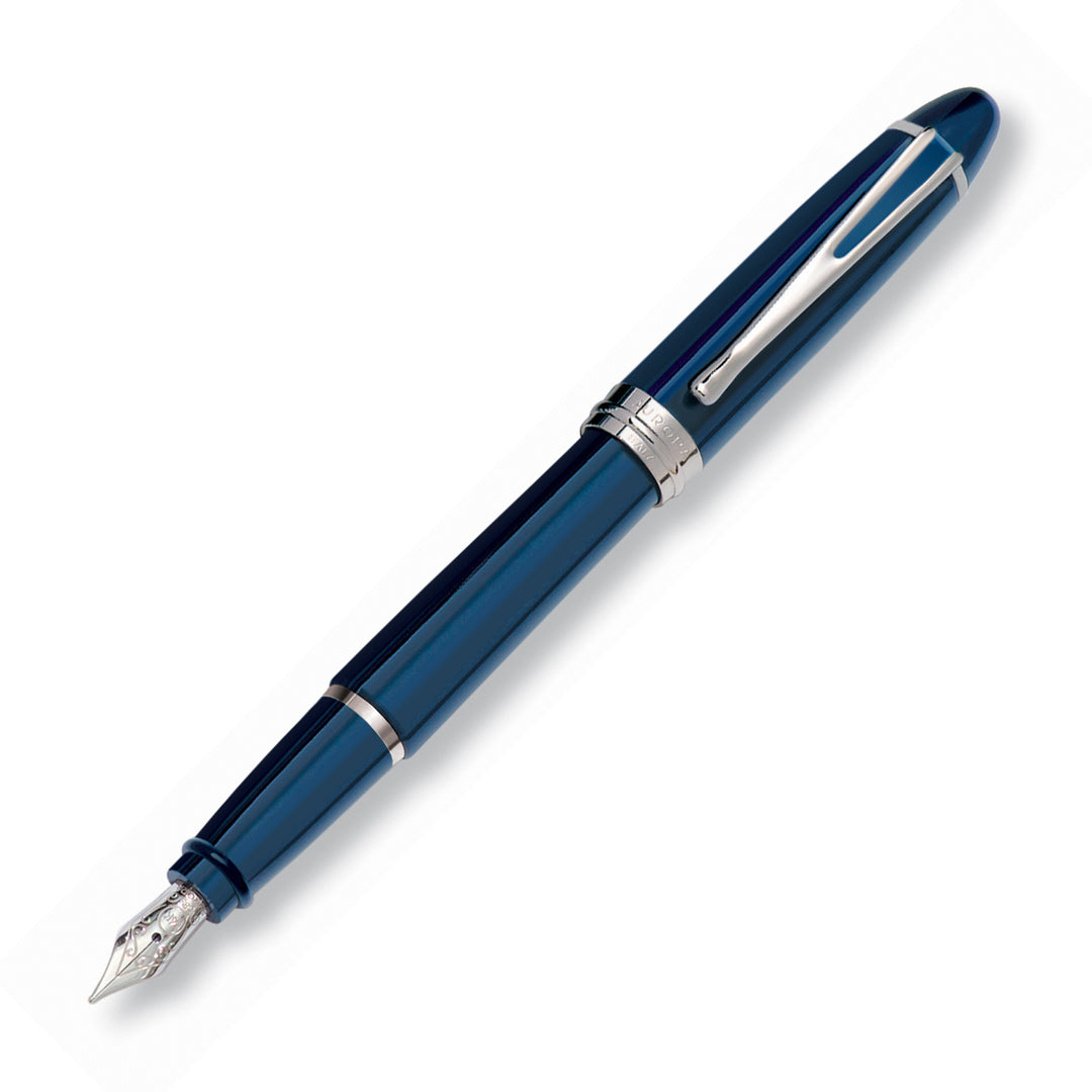 Aurora Ipsilon Deluxe Blue with Chrome Trims Fountain Pen