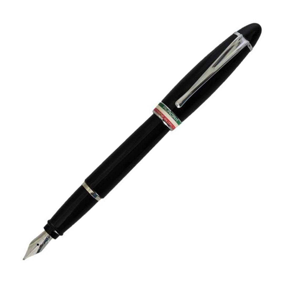 Aurora Ipsilon Italia Black Resin with Chrome Trims Fountain Pen