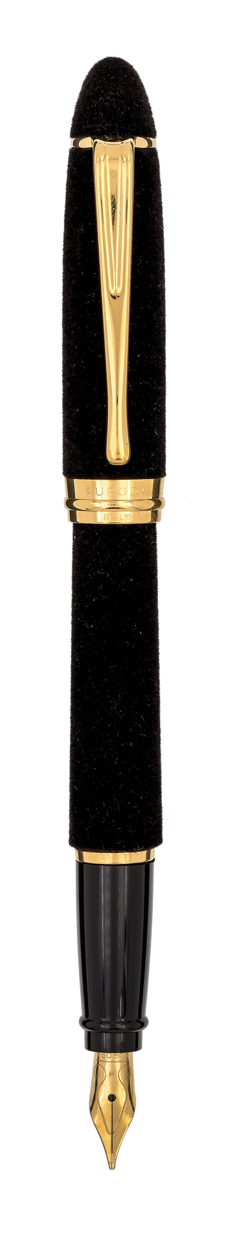 Aurora Ipsilon Velvet Black with Gold Plated Trims Fountain Pen