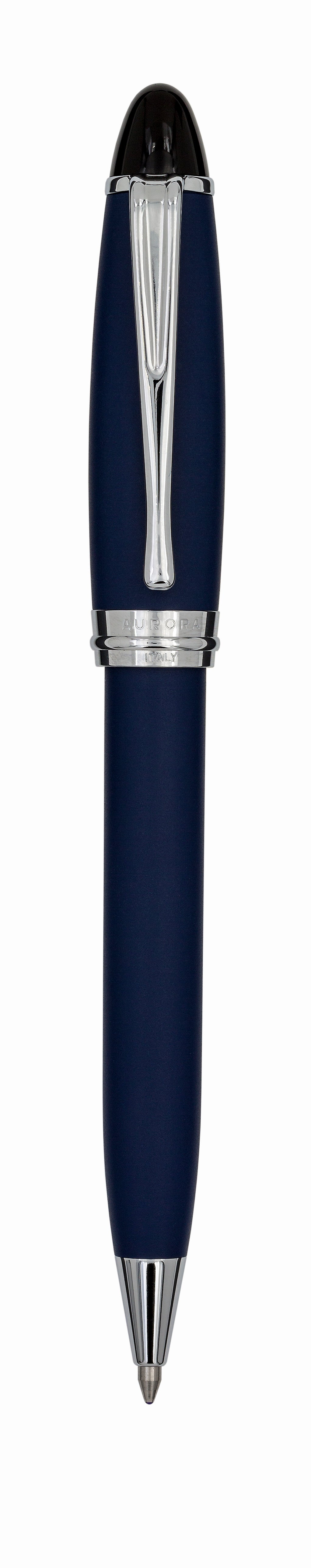 Aurora Ipsilon Satin Blue with Chrome Trims Ballpoint Pen
