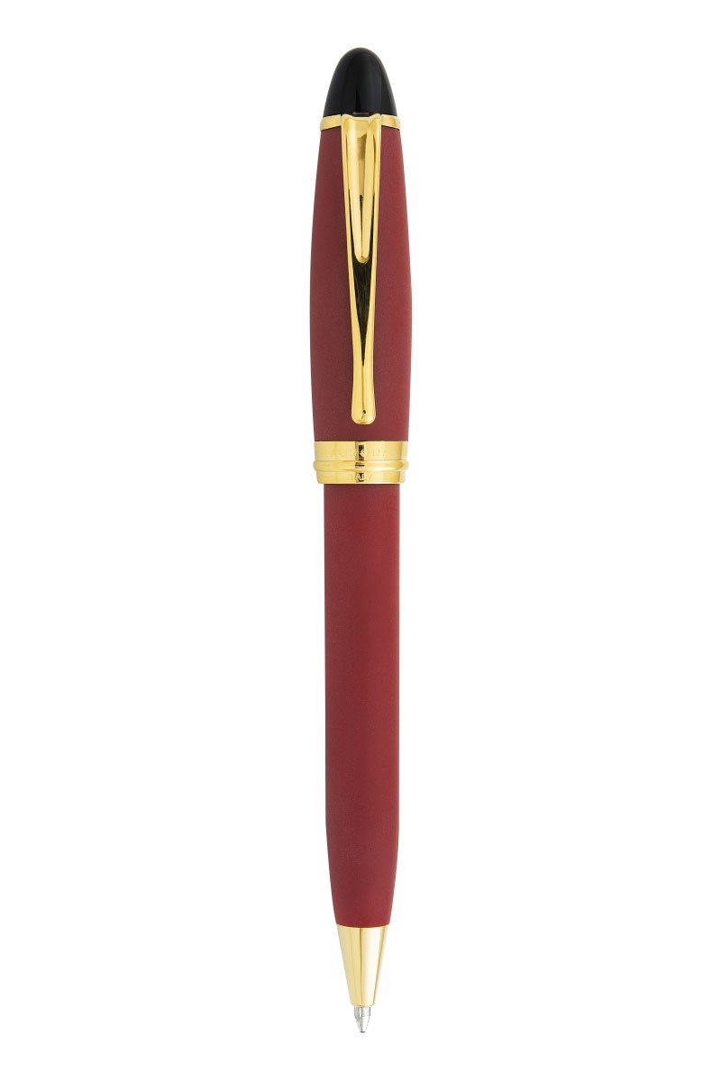 Aurora Ipsilon Satin Bordeaux with Gold Trims Ballpoint Pen