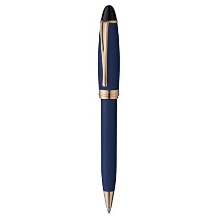 Aurora Ipsilon Satin Blue with Rose Gold Trims Ballpoint Pen