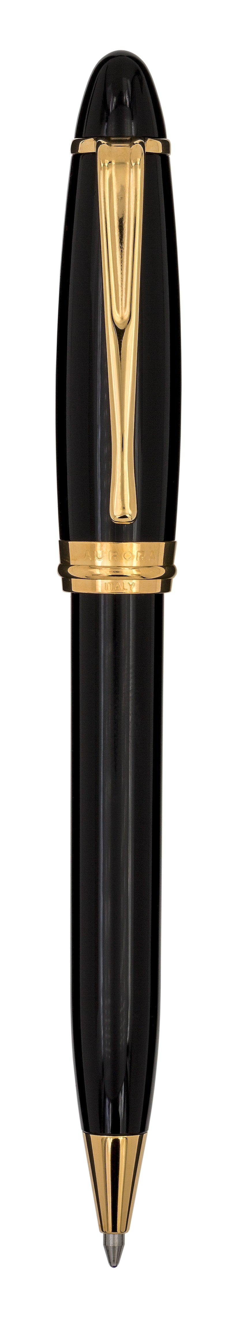Aurora Ipsilon Resin Black with Gold Trims Ballpoint Pen