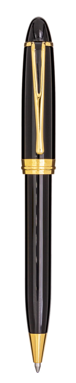 Aurora Ipsilon Deluxe Black with Gold Trims Ballpoint Pen