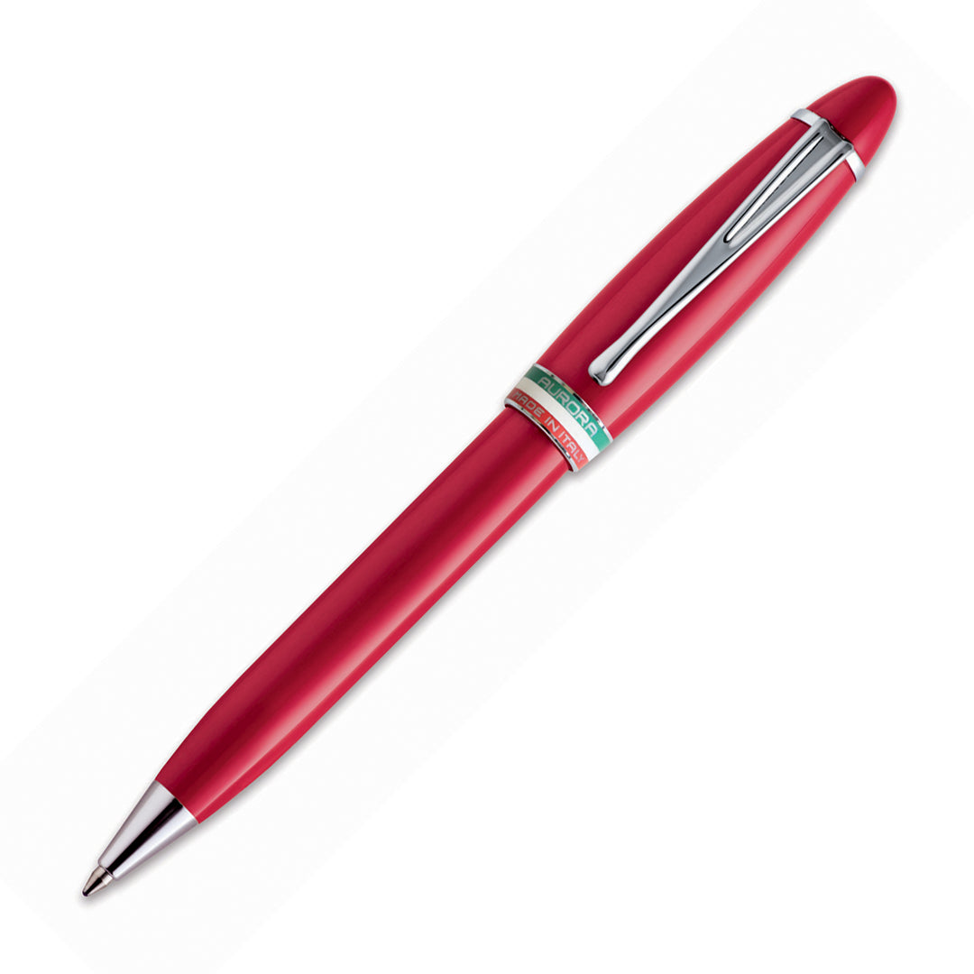 Aurora Ipsilon Italia Red with Chrome Trims Ballpoint Pen