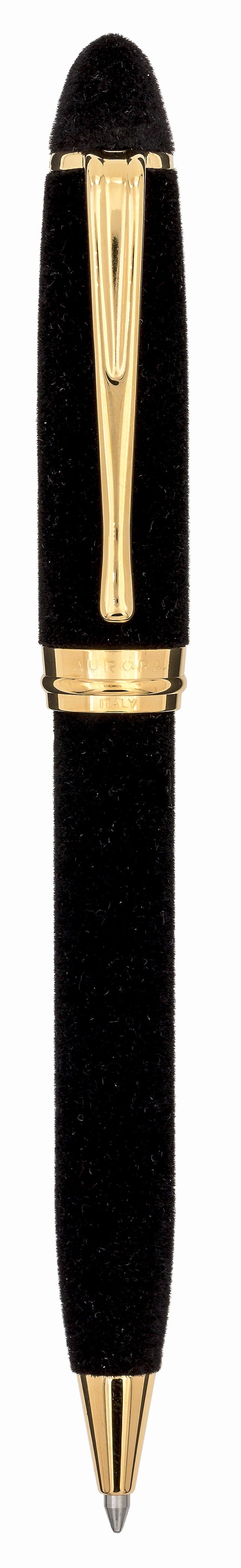 Aurora Ipsilon Velvet Black with Gold Trims Ballpoint Pen
