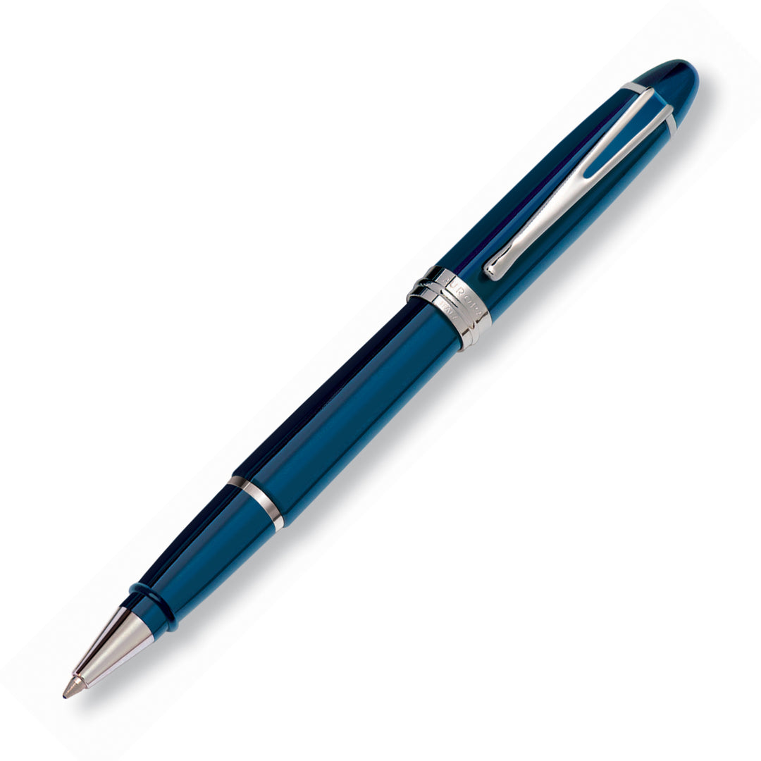 Aurora Ipsilon Deluxe Blue with Chrome Trims Rollerball Pen