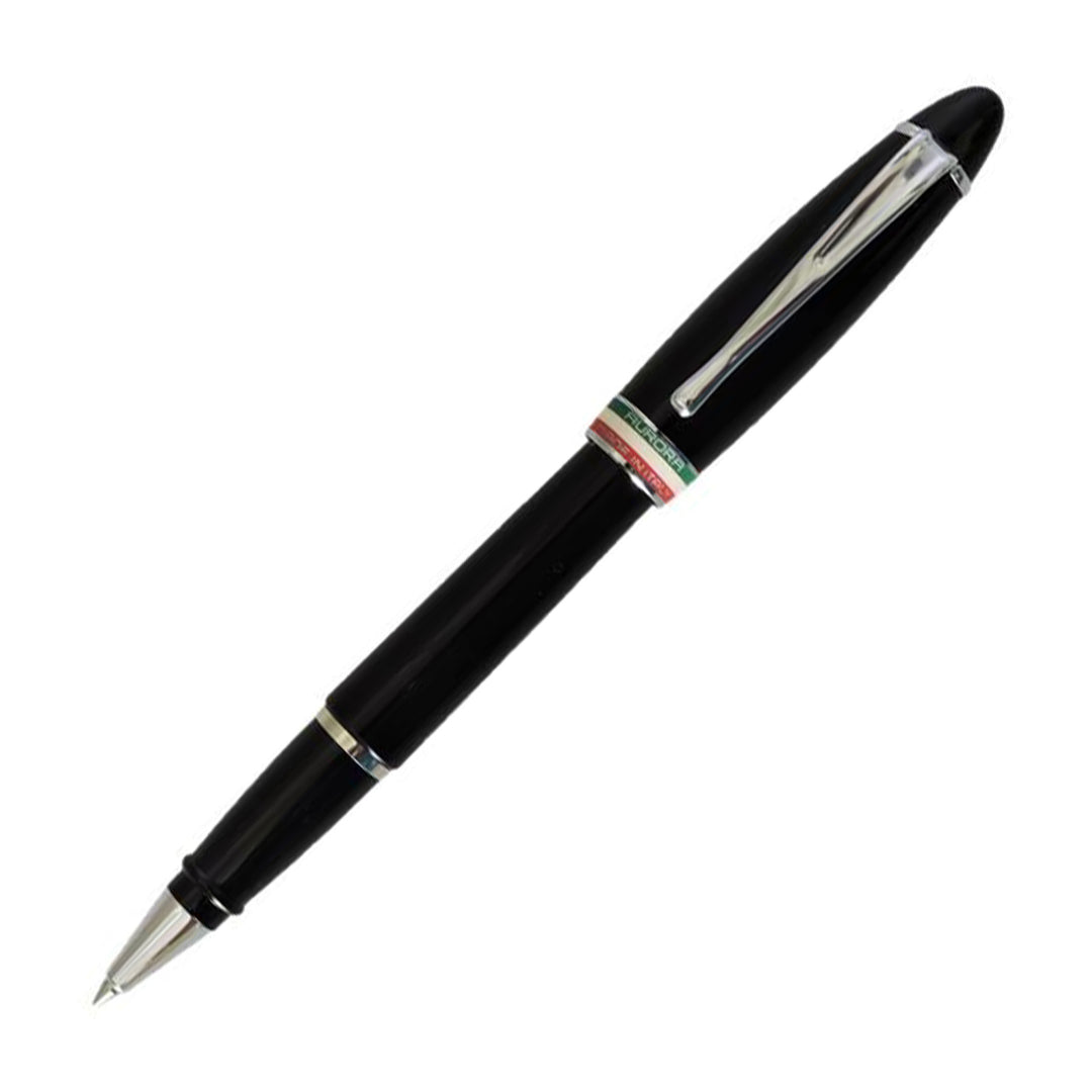 Aurora Ipsilon Italia Black with Chrome Trims Rollerball Pen