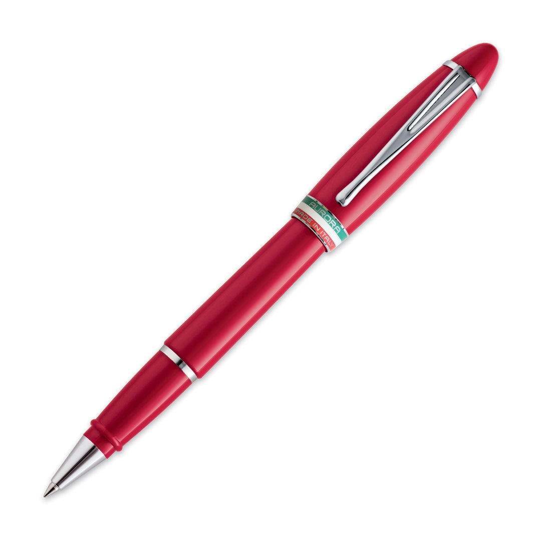 Aurora Ipsilon Italia Red with Chrome Trims Rollerball Pen