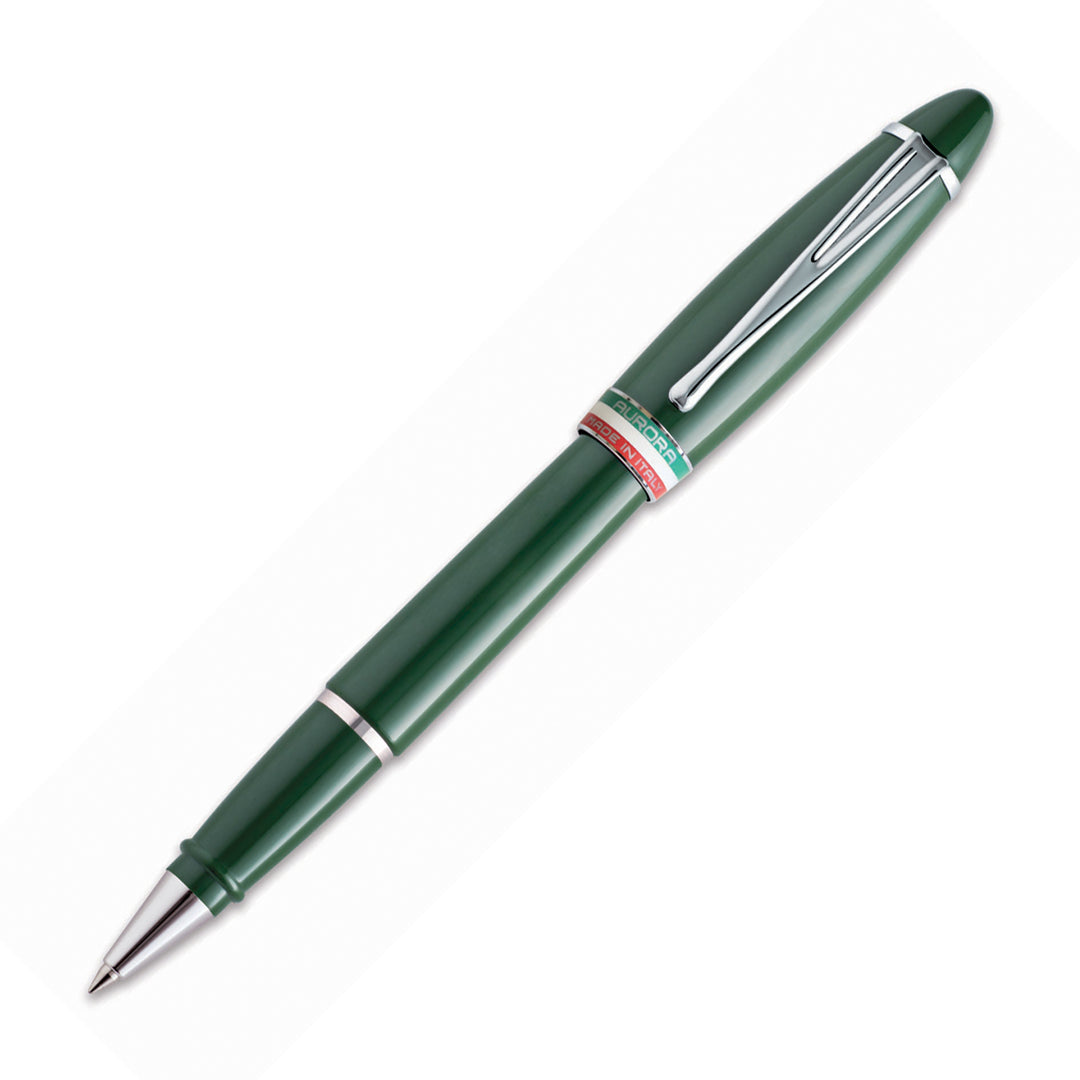 Aurora Ipsilon Italia Green with Chrome Trims Rollerball Pen