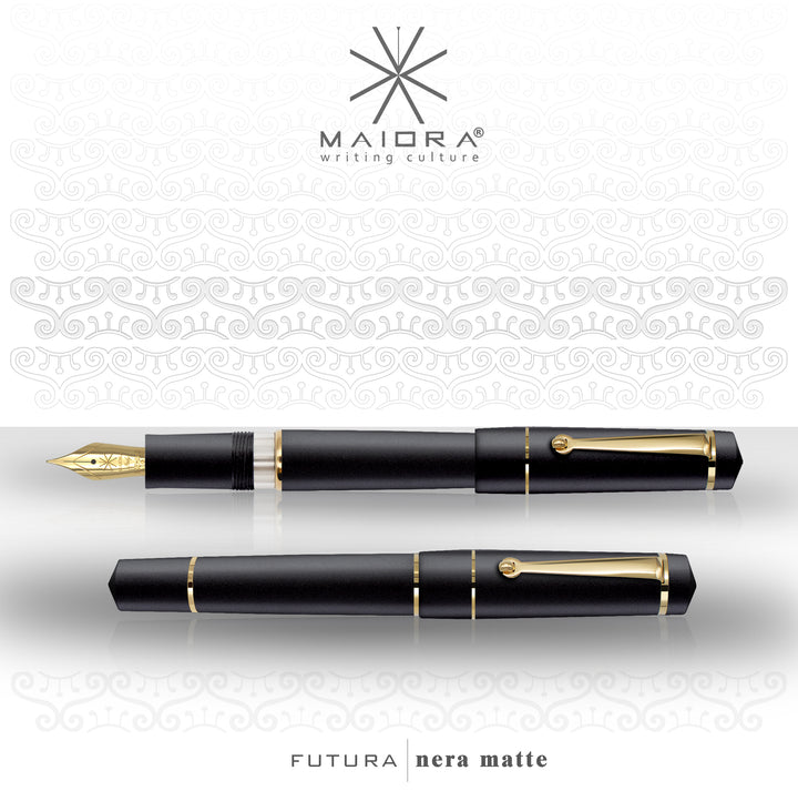 Maiora Alpha Futura K Nera Matte Fountain Pen with Ink Window