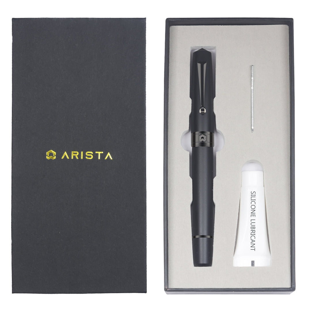 Arista One Classic Matt Black-titanium Trims Fountain Pen
