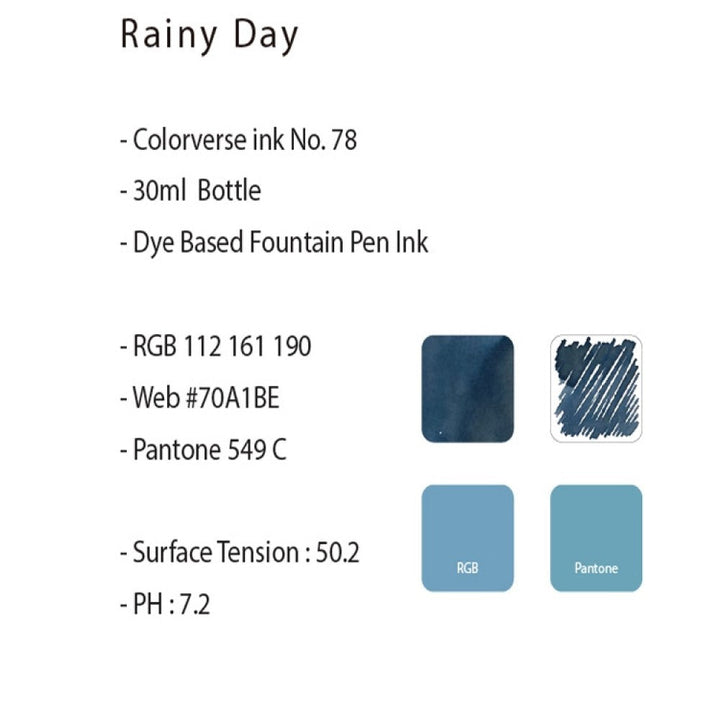 Colorverse, Ink Bottle - Joy In The Ordinary Earth Edition Rainy Day (30ml)- Made In Korea