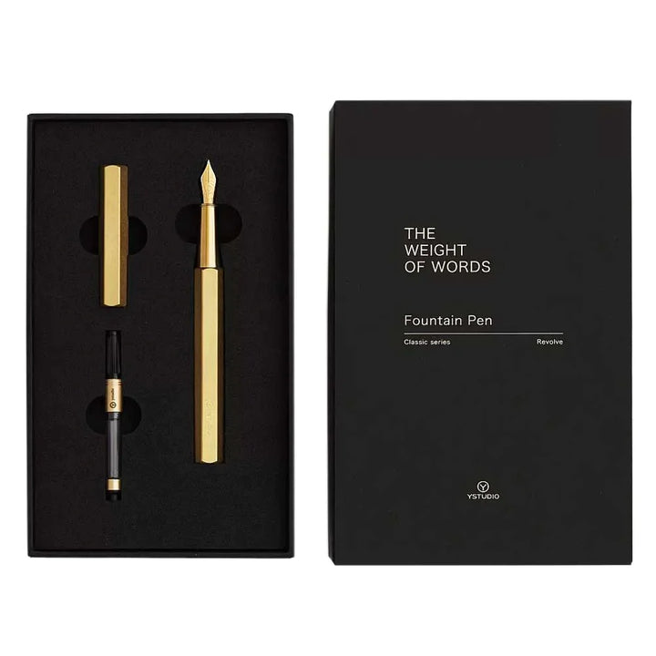 YSTUDIO Classic Revolve Fountain Pen - Brass