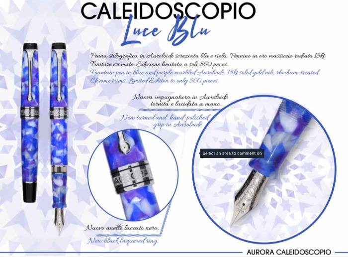 Aurora Optima Caleidoscopio Blu Fountain Pen