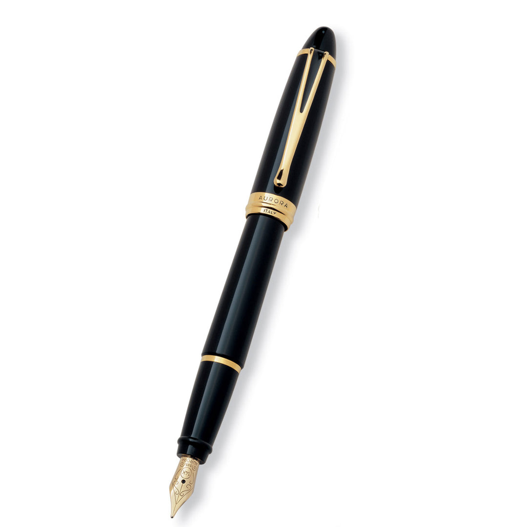 Aurora Ipsilon Deluxe Black with Gold Trims Fountain Pen