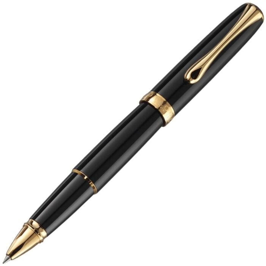 Diplomat Excellence A2 Rollerball Pen in Black Lacquer with Gold Trim