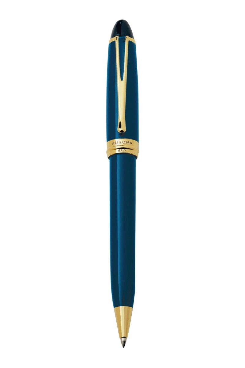 Aurora Ipsilon Deluxe Blue with Gold Trims Ballpoint Pen