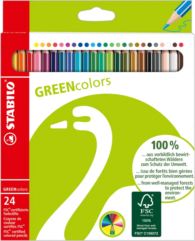 Stabilo | Arty | Green Colours | Wallet Of 24 Pcs