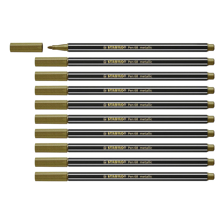 Stabilo | Pen 68 | Metallic | Gold | Pack Of 10