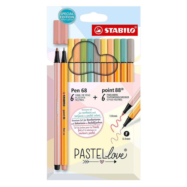 Stabilo | Point 88 | Pastellove | Pen 68 | Pack Of 12