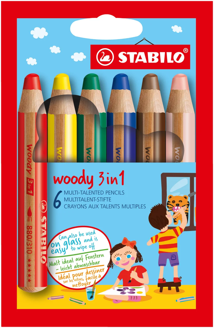 Stabilo | Woody 3 in 1 | Pack of 6 Colors